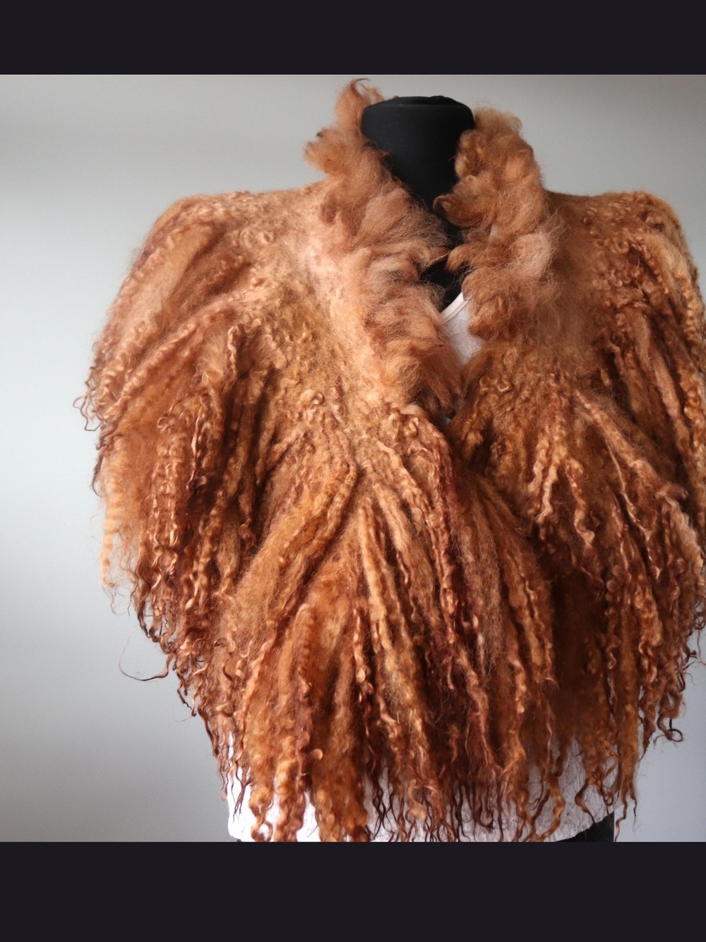 Felted Wool Handmade Rust Color - Picture 3 of 5